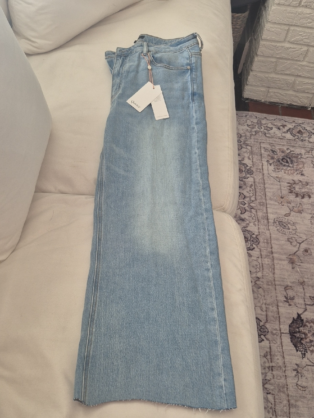Quince Light Blue Wide-Leg Jeans